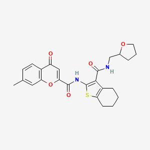 7-methyl-4-oxo-N-{3-[(tetrahydrofuran-2-ylmethyl)carbamoyl]-4,5,6,7-tetrahydro-1-benzothiophen-2-yl}-4H-chromene-2-carboxamide - 