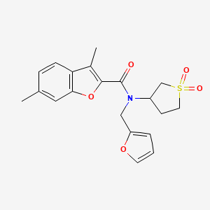 N-(1,1-dioxidotetrahydrothiophen-3-yl)-N-(furan-2-ylmethyl)-3,6-dimethyl-1-benzofuran-2-carboxamide - 