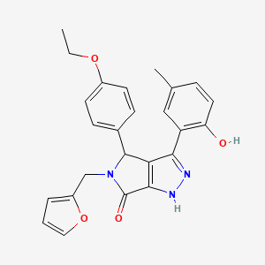 4-(4-ethoxyphenyl)-5-(furan-2-ylmethyl)-3-(2-hydroxy-5-methylphenyl)-4,5-dihydropyrrolo[3,4-c]pyrazol-6(1H)-one - 