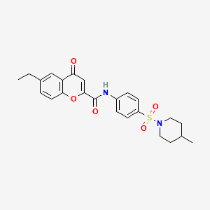 6-ethyl-N-{4-[(4-methylpiperidin-1-yl)sulfonyl]phenyl}-4-oxo-4H-chromene-2-carboxamide - 