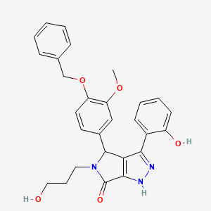4-[4-(benzyloxy)-3-methoxyphenyl]-3-(2-hydroxyphenyl)-5-(3-hydroxypropyl)-4,5-dihydropyrrolo[3,4-c]pyrazol-6(1H)-one - 
