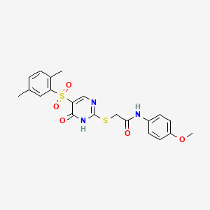 2-[[5-(2,5-dimethylphenyl)sulfonyl-6-oxo-1H-pyrimidin-2-yl]sulfanyl]-N-(4-methoxyphenyl)acetamide - 