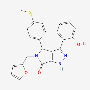 5-(furan-2-ylmethyl)-3-(2-hydroxyphenyl)-4-[4-(methylsulfanyl)phenyl]-4,5-dihydropyrrolo[3,4-c]pyrazol-6(2H)-one - 