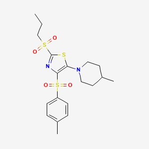 5-(4-Methylpiperidin-1-yl)-2-(propylsulfonyl)-4-tosylthiazole - 