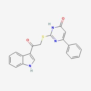 2-[(4-hydroxy-6-phenylpyrimidin-2-yl)sulfanyl]-1-(1H-indol-3-yl)ethanone - 