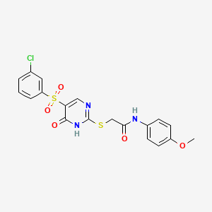2-({5-[(3-chlorophenyl)sulfonyl]-6-oxo-1,6-dihydropyrimidin-2-yl}sulfanyl)-N-(4-methoxyphenyl)acetamide - 