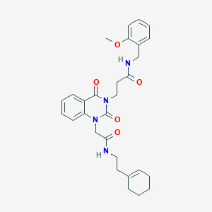 3-[1-(2-{[2-(cyclohex-1-en-1-yl)ethyl]amino}-2-oxoethyl)-2,4-dioxo-1,4-dihydroquinazolin-3(2H)-yl]-N-(2-methoxybenzyl)propanamide - 