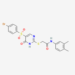 2-((5-((4-bromophenyl)sulfonyl)-6-oxo-1,6-dihydropyrimidin-2-yl)thio)-N-(3,4-dimethylphenyl)acetamide - 