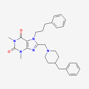 8-[(4-Benzylpiperidin-1-yl)methyl]-1,3-dimethyl-7-(3-phenylpropyl)purine-2,6-dione - 