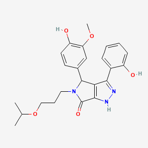 4-(4-hydroxy-3-methoxyphenyl)-3-(2-hydroxyphenyl)-5-[3-(propan-2-yloxy)propyl]-4,5-dihydropyrrolo[3,4-c]pyrazol-6(2H)-one - 