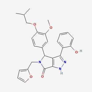 5-(furan-2-ylmethyl)-3-(2-hydroxyphenyl)-4-[3-methoxy-4-(2-methylpropoxy)phenyl]-4,5-dihydropyrrolo[3,4-c]pyrazol-6(1H)-one - 