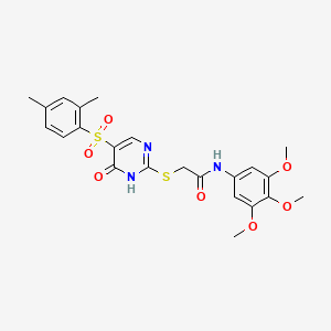 2-((5-((2,4-dimethylphenyl)sulfonyl)-6-oxo-1,6-dihydropyrimidin-2-yl)thio)-N-(3,4,5-trimethoxyphenyl)acetamide - 