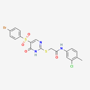 2-({5-[(4-bromophenyl)sulfonyl]-6-oxo-1,6-dihydropyrimidin-2-yl}sulfanyl)-N-(3-chloro-4-methylphenyl)acetamide - 