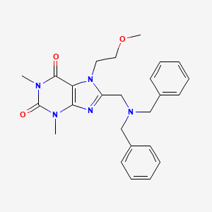 8-[(dibenzylamino)methyl]-7-(2-methoxyethyl)-1,3-dimethyl-3,7-dihydro-1H-purine-2,6-dione - 