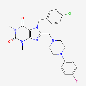 7-[(4-Chlorophenyl)methyl]-8-[[4-(4-fluorophenyl)piperazin-1-yl]methyl]-1,3-dimethylpurine-2,6-dione - 