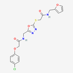 2-(4-chlorophenoxy)-N-({5-[({[(furan-2-yl)methyl]carbamoyl}methyl)sulfanyl]-1,3,4-oxadiazol-2-yl}methyl)acetamide - 