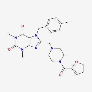 8-{[4-(furan-2-ylcarbonyl)piperazin-1-yl]methyl}-1,3-dimethyl-7-(4-methylbenzyl)-3,7-dihydro-1H-purine-2,6-dione - 