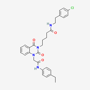 N-(4-chlorophenethyl)-5-(1-(2-((4-ethylphenyl)amino)-2-oxoethyl)-2,4-dioxo-1,2-dihydroquinazolin-3(4H)-yl)pentanamide - 
