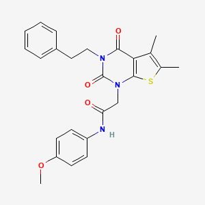 2-[5,6-dimethyl-2,4-dioxo-3-(2-phenylethyl)-1H,2H,3H,4H-thieno[2,3-d]pyrimidin-1-yl]-N-(4-methoxyphenyl)acetamide - 