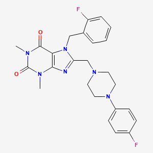 7-(2-fluorobenzyl)-8-{[4-(4-fluorophenyl)piperazin-1-yl]methyl}-1,3-dimethyl-3,7-dihydro-1H-purine-2,6-dione - 
