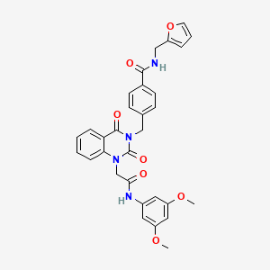 4-((1-(2-((3,5-dimethoxyphenyl)amino)-2-oxoethyl)-2,4-dioxo-1,2-dihydroquinazolin-3(4H)-yl)methyl)-N-(furan-2-ylmethyl)benzamide - 