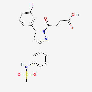 4-[5-(3-fluorophenyl)-3-(3-methanesulfonamidophenyl)-4,5-dihydro-1H-pyrazol-1-yl]-4-oxobutanoic acid - 