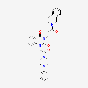 3-(3-(3,4-dihydroisoquinolin-2(1H)-yl)-3-oxopropyl)-1-(2-oxo-2-(4-phenylpiperazin-1-yl)ethyl)quinazoline-2,4(1H,3H)-dione - 