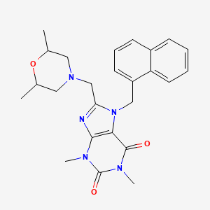 8-[(2,6-dimethylmorpholin-4-yl)methyl]-1,3-dimethyl-7-(naphthalen-1-ylmethyl)-3,7-dihydro-1H-purine-2,6-dione - 