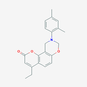 9-(2,4-dimethylphenyl)-4-ethyl-9,10-dihydro-2H,8H-chromeno[8,7-e][1,3]oxazin-2-one - 