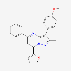 7-(Furan-2-yl)-3-(4-methoxyphenyl)-2-methyl-5-phenyl-6,7-dihydropyrazolo[1,5-a]pyrimidine - 