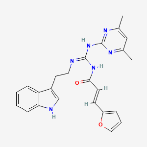 (2E)-N-[(E)-[(4,6-dimethylpyrimidin-2-yl)amino]{[2-(1H-indol-3-yl)ethyl]amino}methylidene]-3-(furan-2-yl)prop-2-enamide - 