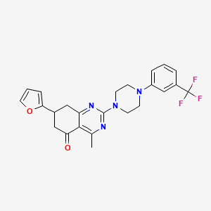 7-(furan-2-yl)-4-methyl-2-{4-[3-(trifluoromethyl)phenyl]piperazin-1-yl}-7,8-dihydroquinazolin-5(6H)-one - 