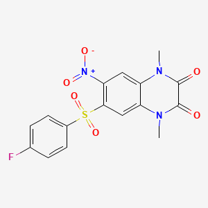 6-[(4-Fluorophenyl)sulfonyl]-1,4-dimethyl-7-nitro-1,4-dihydroquinoxaline-2,3-dione - 936075-46-6