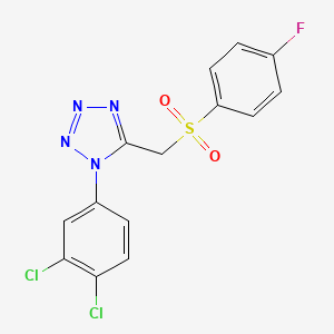 1-(3,4-dichlorophenyl)-5-{[(4-fluorophenyl)sulfonyl]methyl}-1H-tetrazole - 