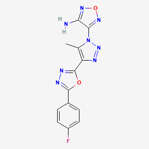 4-{4-[5-(4-fluorophenyl)-1,3,4-oxadiazol-2-yl]-5-methyl-1H-1,2,3-triazol-1-yl}-1,2,5-oxadiazol-3-amine - 893766-13-7