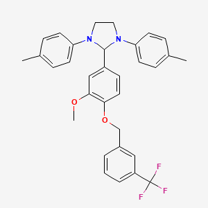 2-(3-Methoxy-4-{[3-(trifluoromethyl)benzyl]oxy}phenyl)-1,3-bis(4-methylphenyl)imidazolidine - 936074-78-1