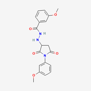 3-methoxy-N'-[1-(3-methoxyphenyl)-2,5-dioxopyrrolidin-3-yl]benzohydrazide - 956393-36-5