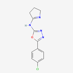 5-(4-chlorophenyl)-N-(3,4-dihydro-2H-pyrrol-5-yl)-1,3,4-oxadiazol-2-amine - 