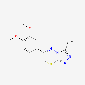 6-(3,4-dimethoxyphenyl)-3-ethyl-7H-[1,2,4]triazolo[3,4-b][1,3,4]thiadiazine - 