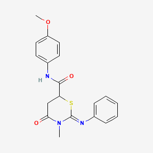 (2Z)-N-(4-methoxyphenyl)-3-methyl-4-oxo-2-(phenylimino)-1,3-thiazinane-6-carboxamide - 333327-64-3