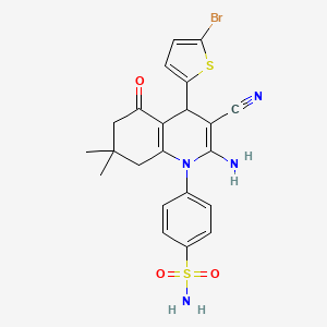 4-[2-amino-4-(5-bromothiophen-2-yl)-3-cyano-7,7-dimethyl-5-oxo-5,6,7,8-tetrahydroquinolin-1(4H)-yl]benzenesulfonamide - 