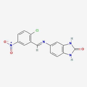 5-{[(E)-(2-chloro-5-nitrophenyl)methylidene]amino}-1,3-dihydro-2H-benzimidazol-2-one - 
