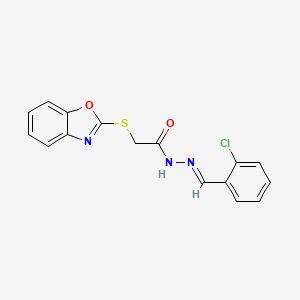 2-(1,3-benzoxazol-2-ylsulfanyl)-N'-[(E)-(2-chlorophenyl)methylidene]acetohydrazide - 