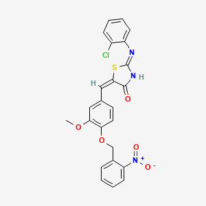 (5E)-2-(2-chloroanilino)-5-[[3-methoxy-4-[(2-nitrophenyl)methoxy]phenyl]methylidene]-1,3-thiazol-4-one - 