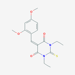 5-[(2,4-Dimethoxyphenyl)methylidene]-1,3-diethyl-2-sulfanylidene-1,3-diazinane-4,6-dione - 5799-86-0