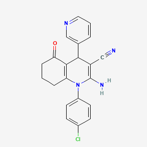 2-Amino-1-(4-chlorophenyl)-5-oxo-4-(pyridin-3-yl)-1,4,5,6,7,8-hexahydroquinoline-3-carbonitrile - 311334-36-8