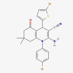 2-Amino-1-(4-bromophenyl)-4-(5-bromothiophen-2-yl)-7,7-dimethyl-5-oxo-1,4,5,6,7,8-hexahydroquinoline-3-carbonitrile - 311320-38-4