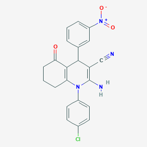 2-Amino-1-(4-chlorophenyl)-4-(3-nitrophenyl)-5-oxo-1,4,5,6,7,8-hexahydroquinoline-3-carbonitrile - 311331-21-2