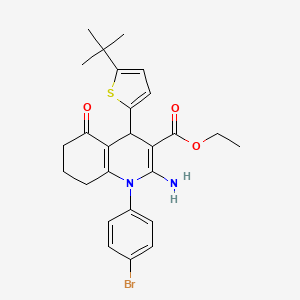Ethyl 2-amino-1-(4-bromophenyl)-4-(5-tert-butylthiophen-2-yl)-5-oxo-1,4,5,6,7,8-hexahydroquinoline-3-carboxylate - 