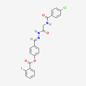 4-(2-(((4-Chlorobenzoyl)amino)acetyl)carbohydrazonoyl)phenyl 2-iodobenzoate - 
